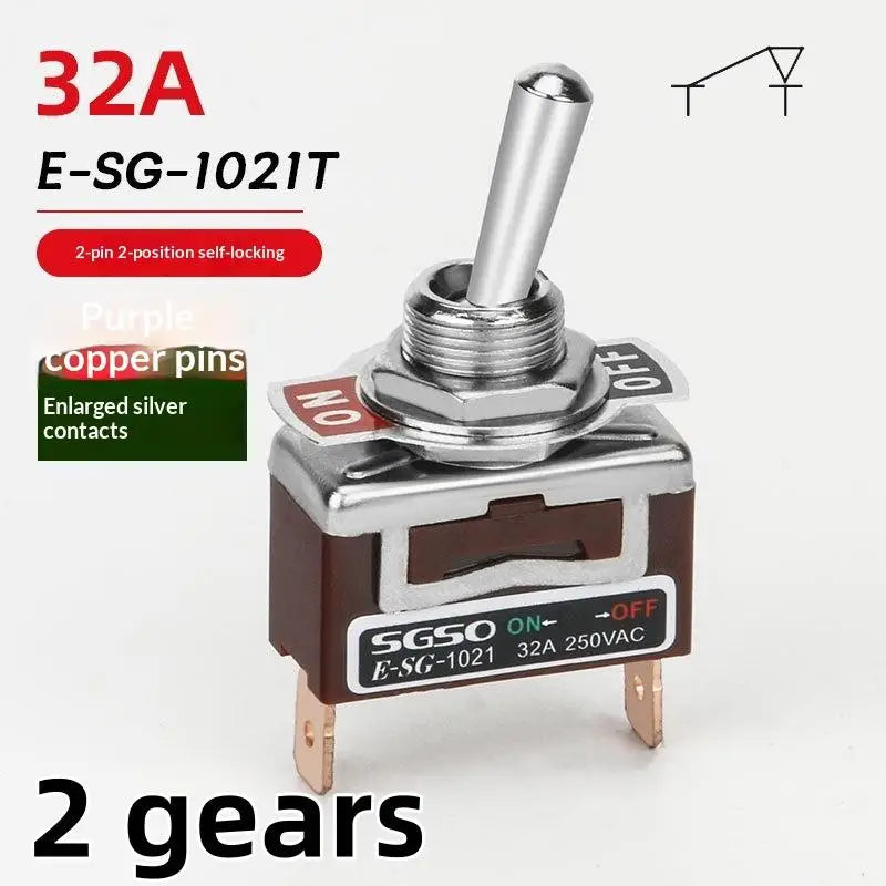 E-SG Self-Locking Rocker Toggle Switch 32A 250VAC 2/3/4/6 Pin Rocker Toggle Switch Axl 1021T 2Pin