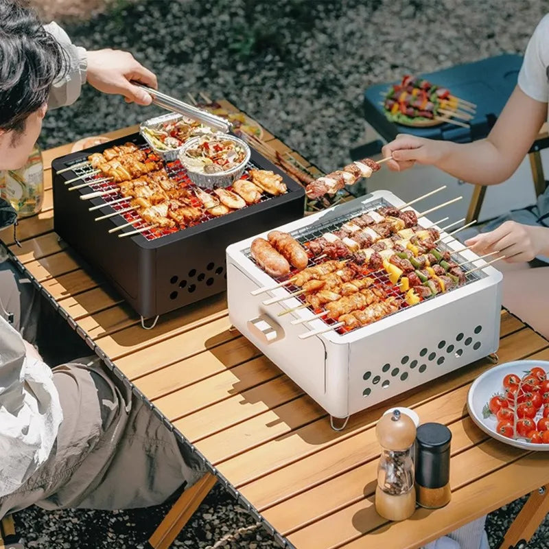 Portable Charcoal BBQ Grill – Non-Stick Camping Brazier Charcoal BBQ Grill Axl