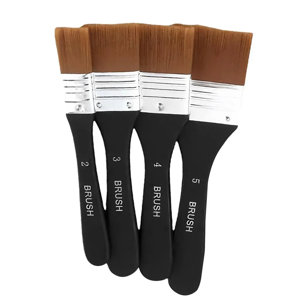 Flat Paint Brushes Set – Acrylic, Oil & Watercolor | Wooden Handle Paint Brush Set Axl