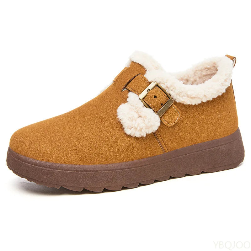 Women's Winter Plush Cotton Ankle Boots | Cozy Slip-On Winter Ankle Boots Axl khaki 36