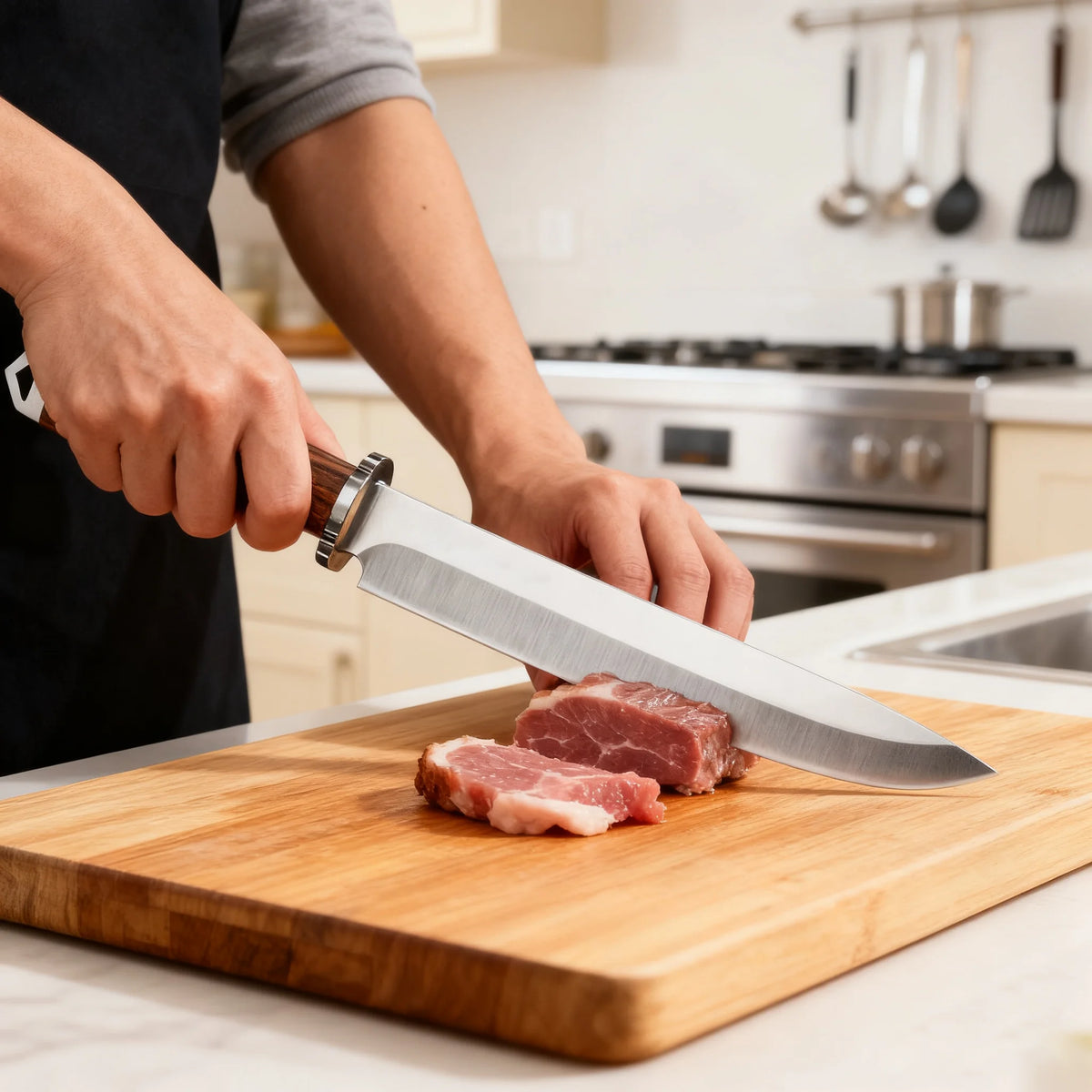 Japanese-Style Chef's Knife – High-Hardness Blade & Wood Handle Chef's Kitchen Knife Axl