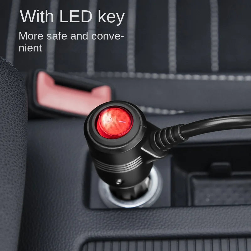 3-in-1 Car Lighter Splitter 180W 12V/24V Fast Charger Adapter Car Power Adapter Axl