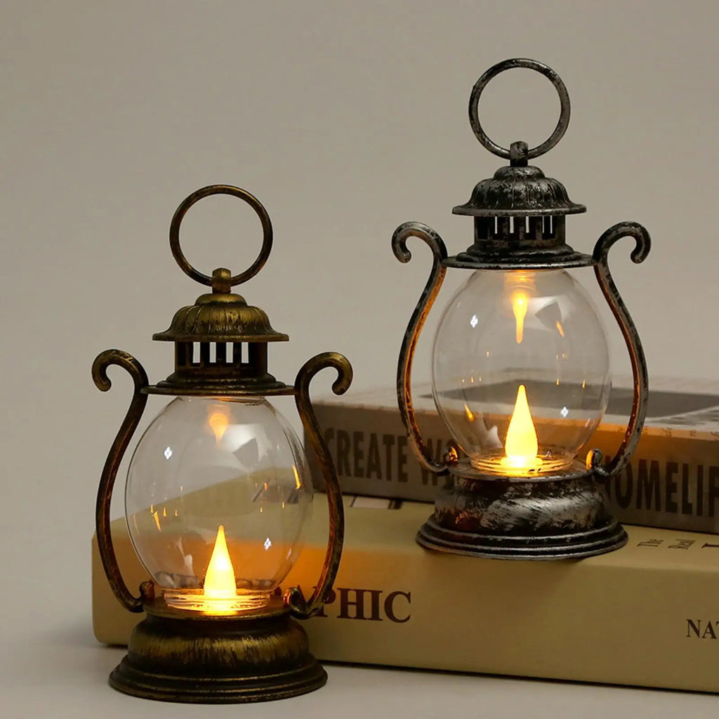 Retro Battery Powered LED Desk Lamp – Portable Vintage Lantern Retro LED Lantern Axl
