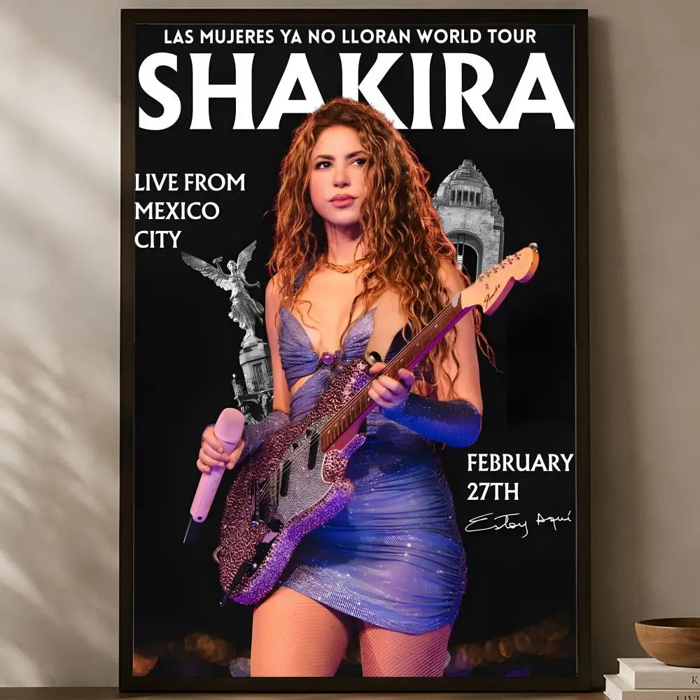 Shakira HD Self-Stick PVC Wall Poster – Waterproof Wall Art Wall Art Poster Axl White10 15X20cmNoframe