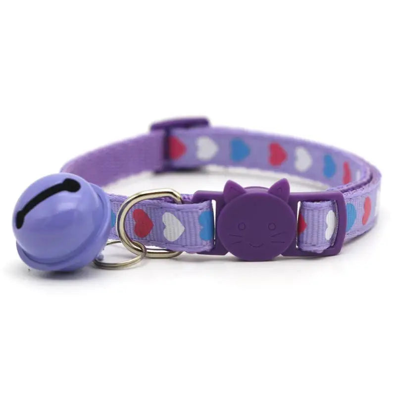 Adjustable Cat Collar with Safety Buckle, Bell & Cartoon Design Cat Collar Axl A6