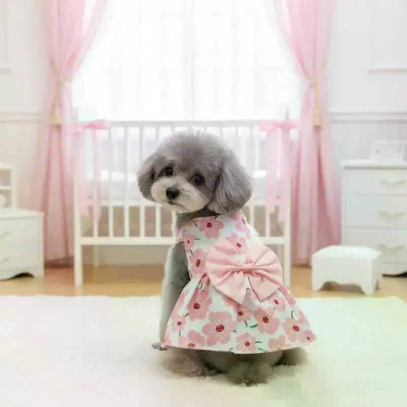 Floral Pet Princess Dress – Soft Breathable Dog & Cat Skirt Pet Costume Dress Axl