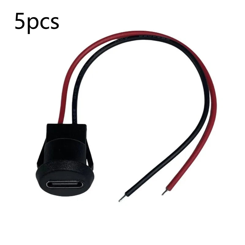 Waterproof USB-C Female Socket Fast Charging Connector – 5 Pack USB-C Charging Connector Axl