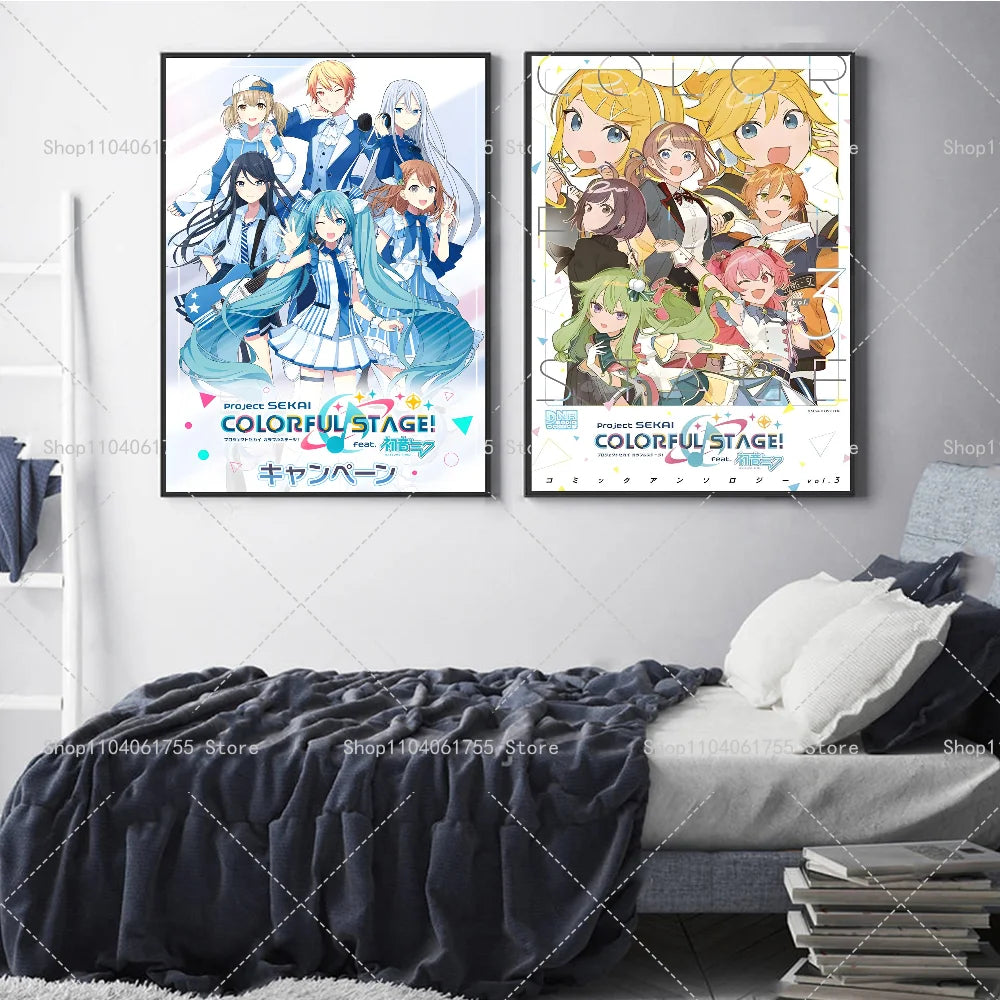 Anime Project Sekai Wall Poster – Self-Adhesive Waterproof Sticker Wall Art Poster Axl