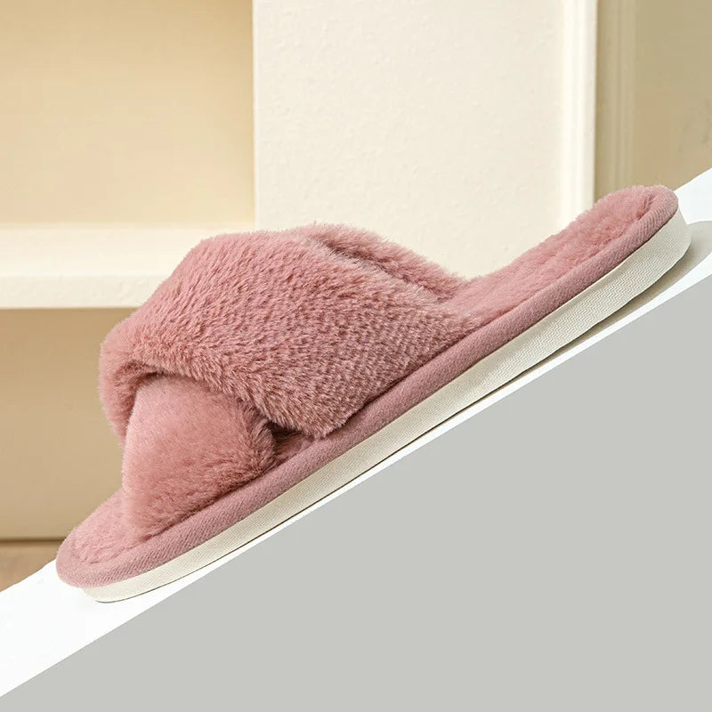 Women's Fuzzy Open Toe House Slippers – Soft Plush Terry Cloth Women's House Slippers Axl