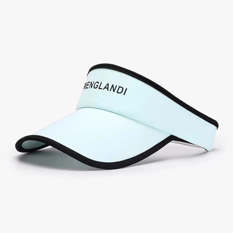 Women's Long Brim UV Visor Cap – Open Top Sports Sun Hat Sports Visor Hat Axl Blue