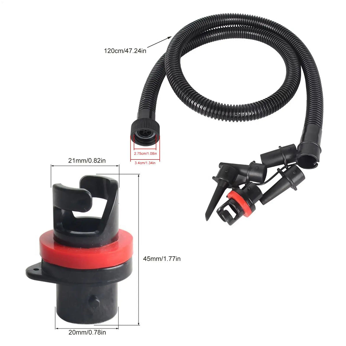 Inflatable Pump Hose & Nozzle Kit – SUP, Kayak & Raft Pump Hose Kit Axl