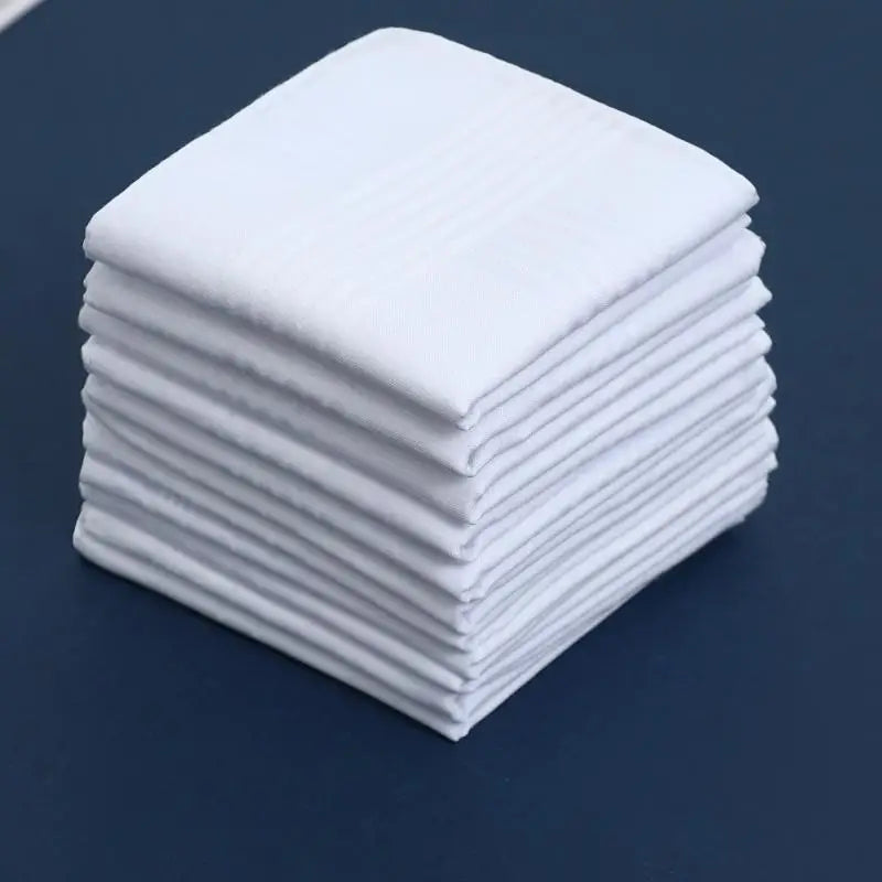 Pure Cotton White Handkerchiefs for Men & Women | 6 or 12 Pack Cotton Handkerchiefs Axl