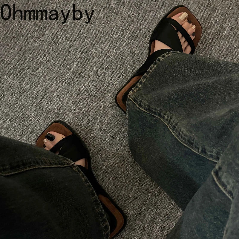 Women's Wedge Platform Slides – Vintage Thick Sole Summer Slippers Wedge Platform Slides Axl