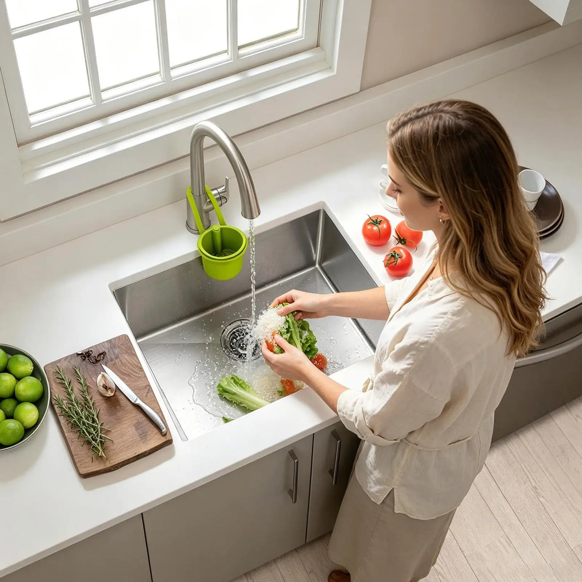 Sink Hanging Strainer Basket – Kitchen Food Waste Collector Sink Strainer Basket Axl