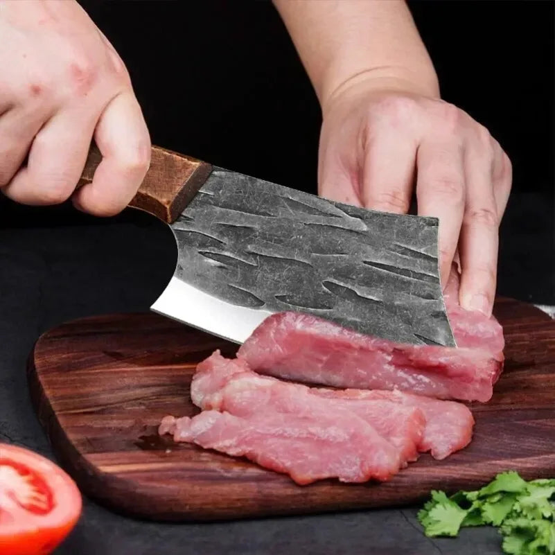 InLeung Cleaver Knife – Hand-Forged Stainless Steel Chef Knife Kitchen Cleaver Knife Axl