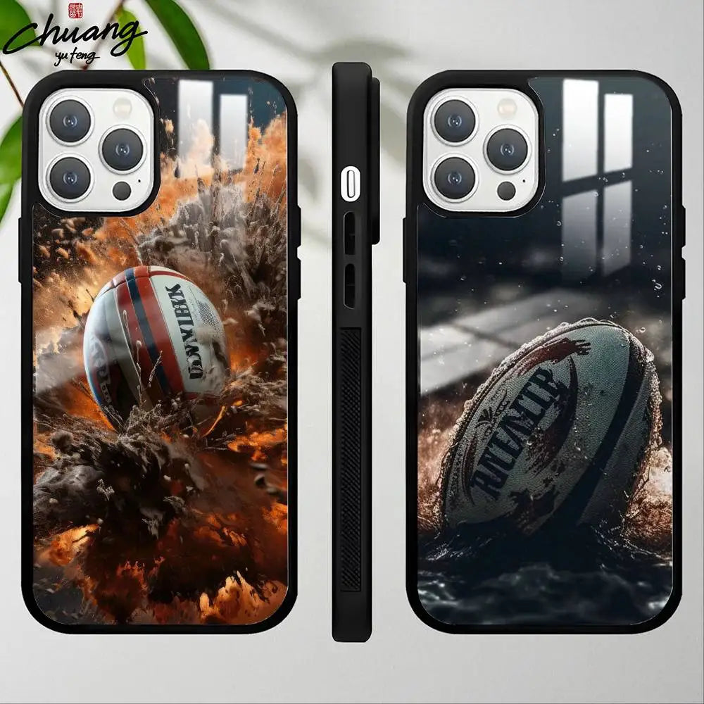 Rugby Sport iPhone Case Frosted Mirror Cover 11–16 Pro Max iPhone Phone Case Axl