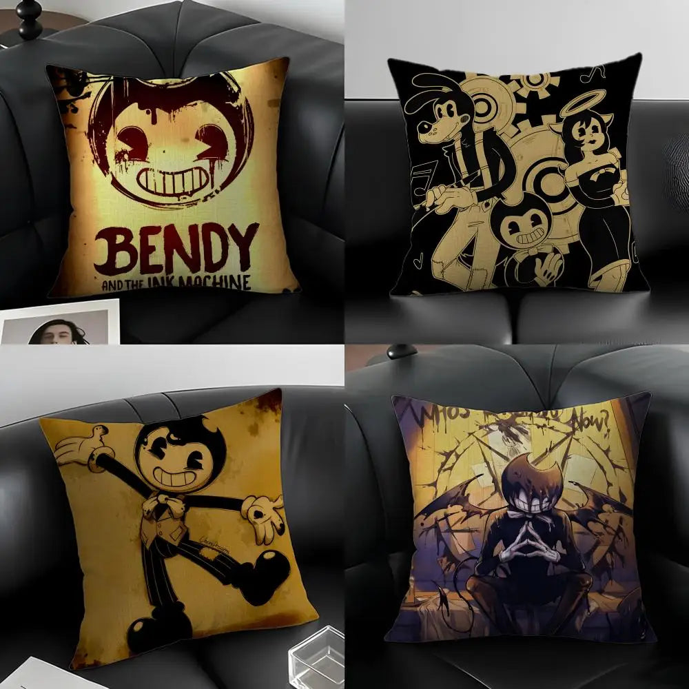 Bendy and the Ink Machine Linen Cushion Cover | 6 Sizes Decorative Cushion Cover Axl