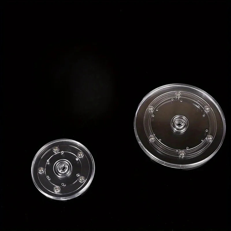 Acrylic 360° Rotating Display Stand – 4" Clear Turntable Base Rotating Display Stand Axl