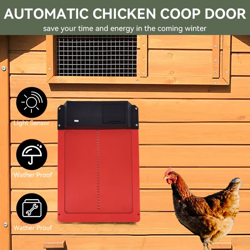 Automatic Chicken Coop Door Opener – Light Sensor Battery Powered Automatic Coop Door Axl