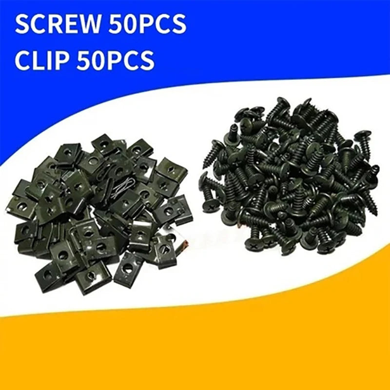 M4 M5 Self-Tapping Screws & U-Type Clip Kit | 100–200 Pcs Fastener Clip Kit Axl A1