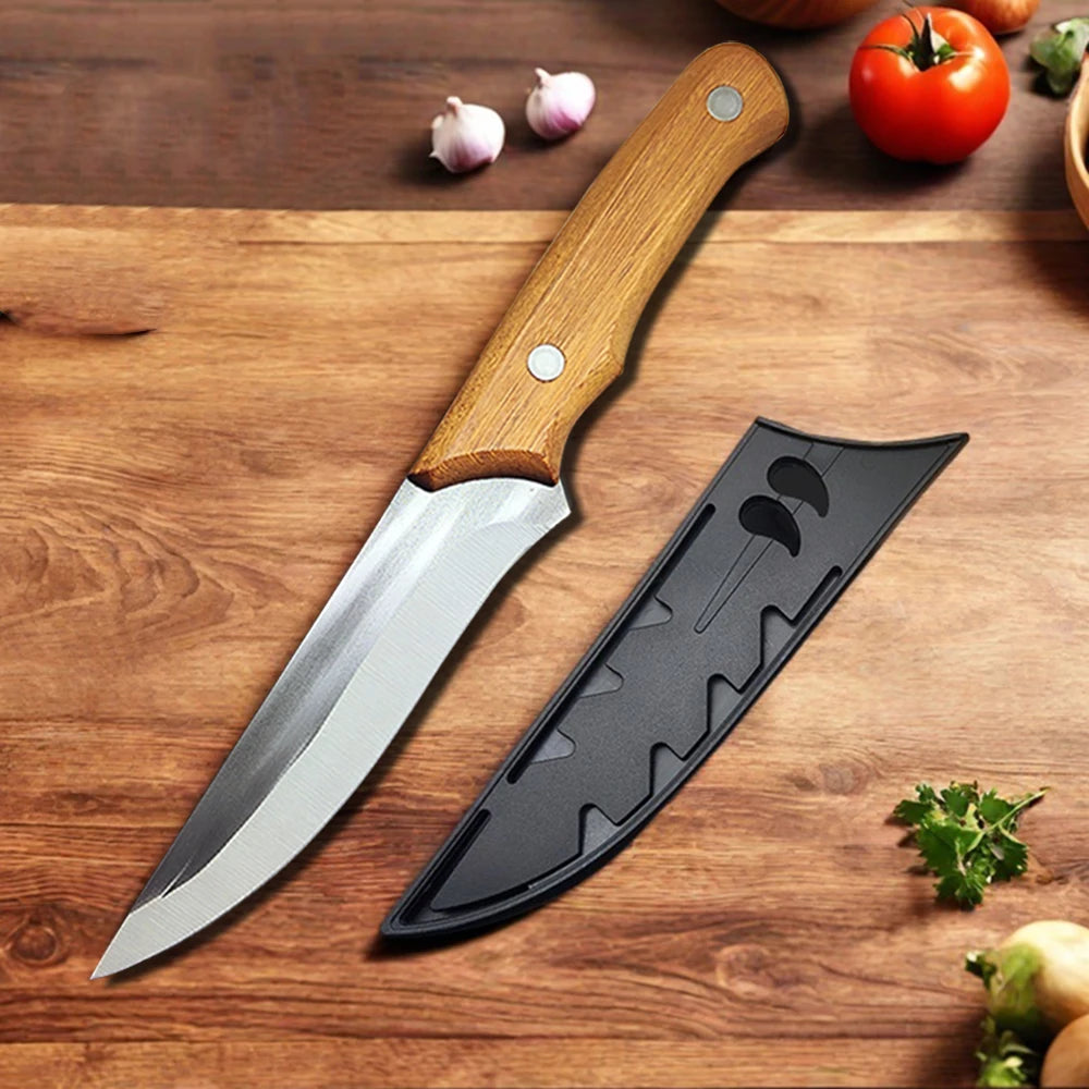 5.8" Boning Knife – Stainless Steel, Wood Handle & Sheath Boning Knife Axl with Sheath