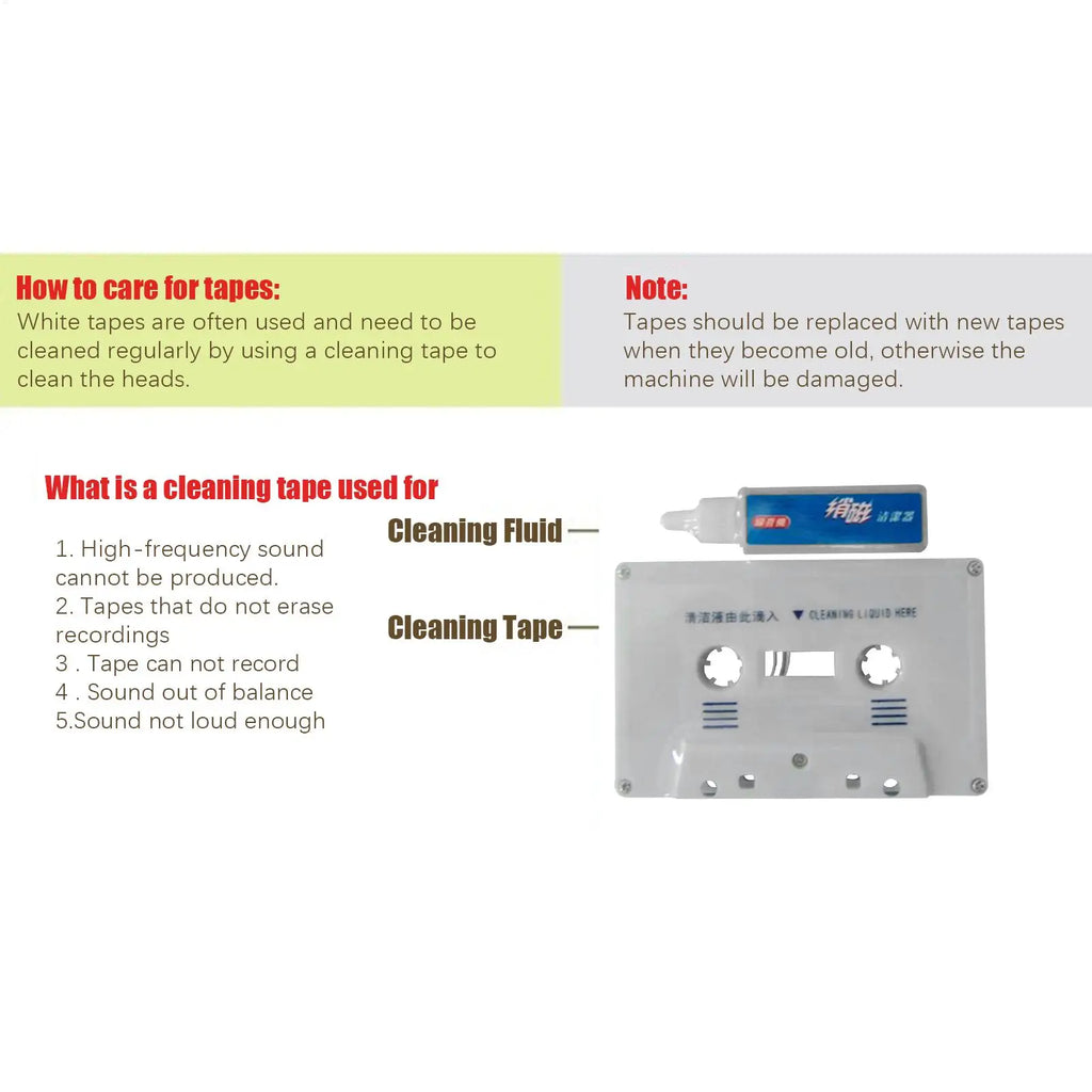Cassette Tape Head Cleaner & Demagnetizer Kit | Audio Deck Tape Deck Cleaner Axl