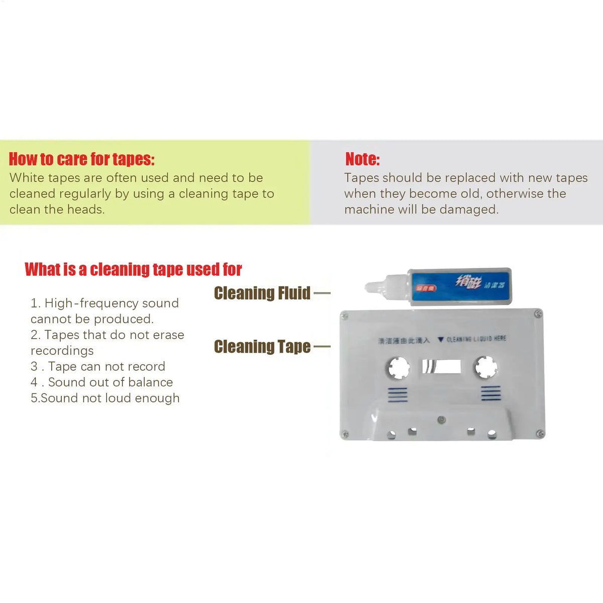 Cassette Tape Head Cleaner & Demagnetizer Kit | Audio Deck Tape Deck Cleaner Axl
