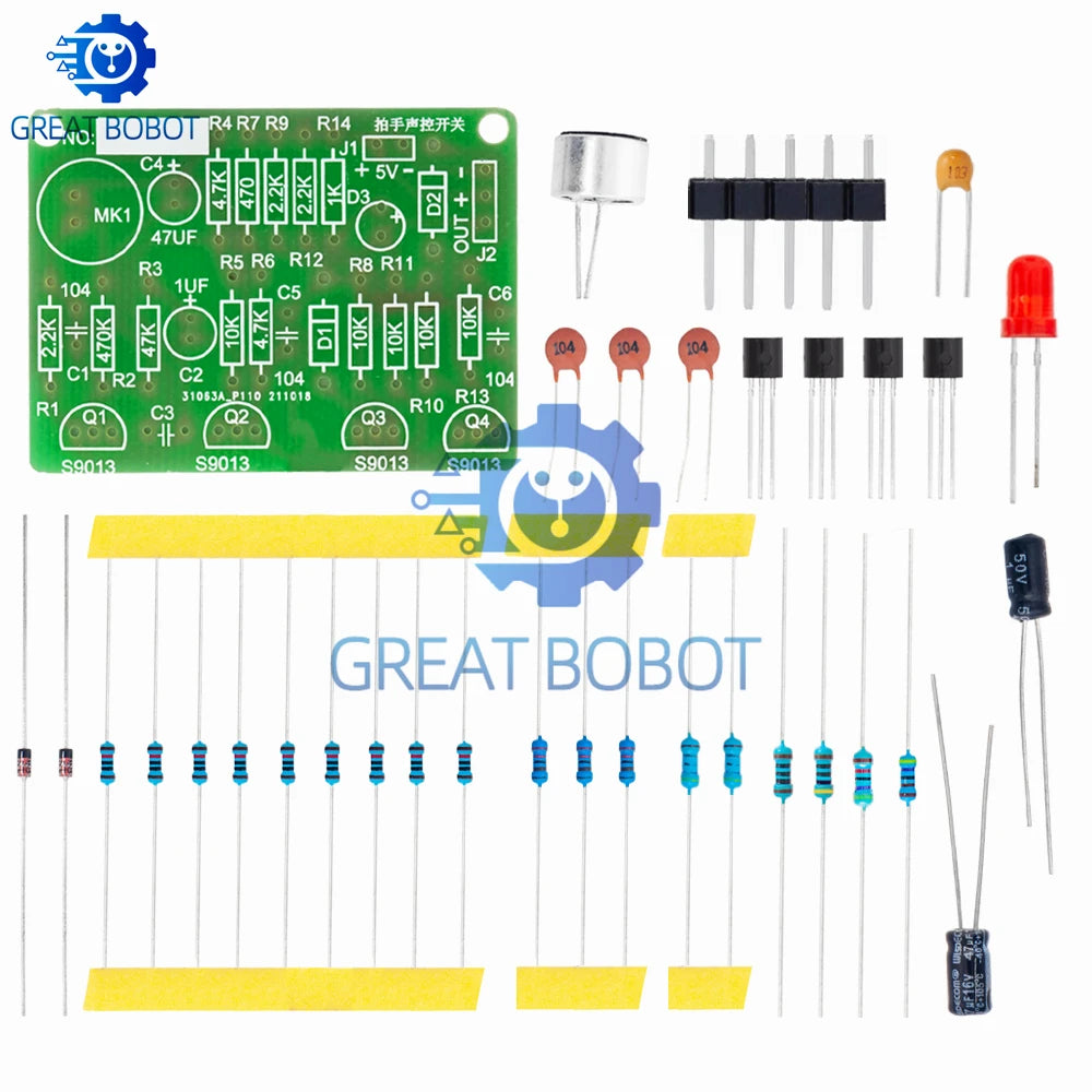 Clap Control Switch DIY Kit – PCB Sound Sensor Module 3–5V DIY Electronics Kit Axl
