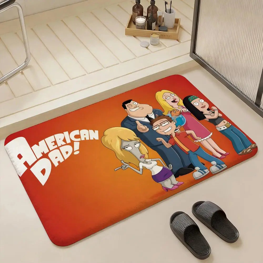 American Dad Cartoon Flannel Floor Mat – Non-Slip Indoor Rug Cartoon Floor Mat Axl
