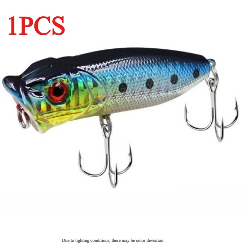 9cm 12g Floating Popper Hard Lure – Freshwater & Saltwater Fishing Popper Lure Axl blue-1pcs