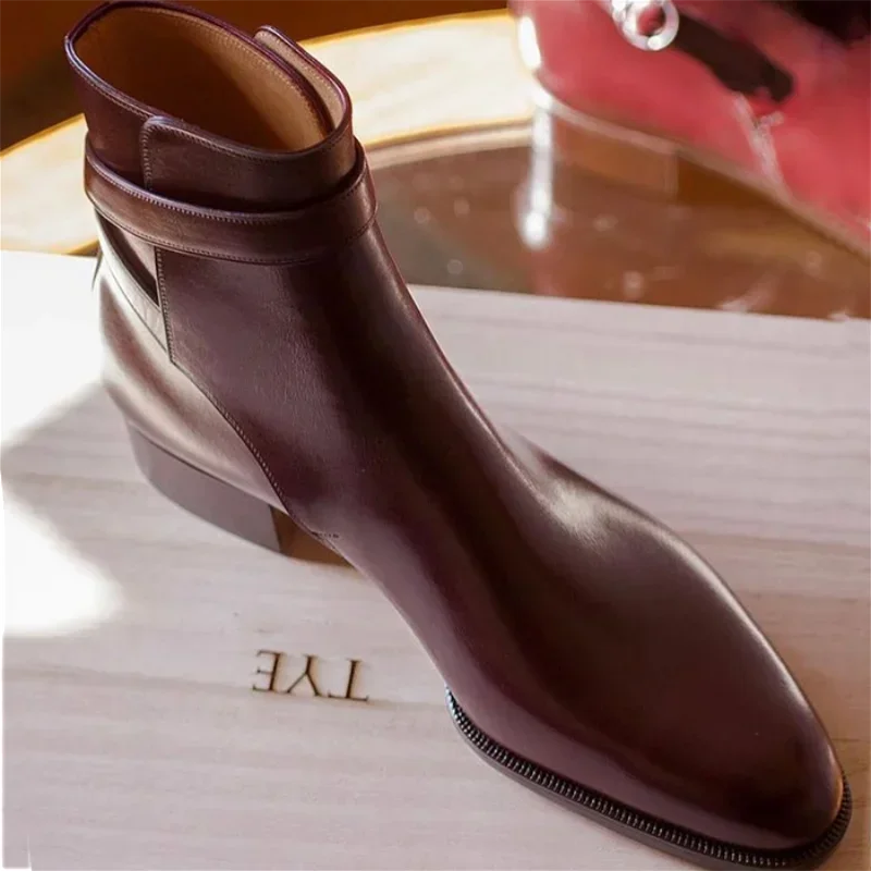 Men's Pointed Toe Chelsea Boots – Side Buckle, Sizes 38–48 Chelsea Ankle Boots Axl