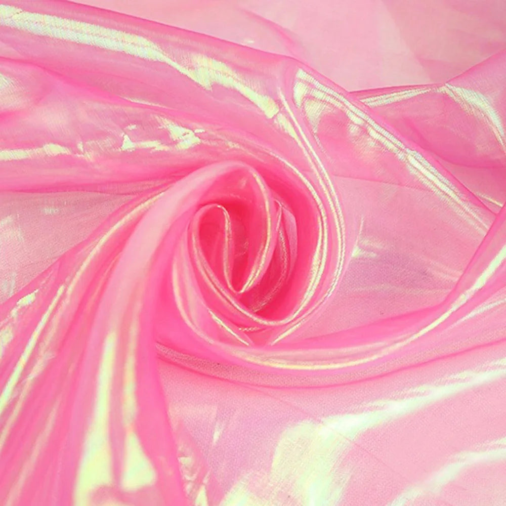 Laser Organza Tulle Fabric – Shiny Voile for Wedding & Stage Organza Tulle Fabric Axl Rose Red L