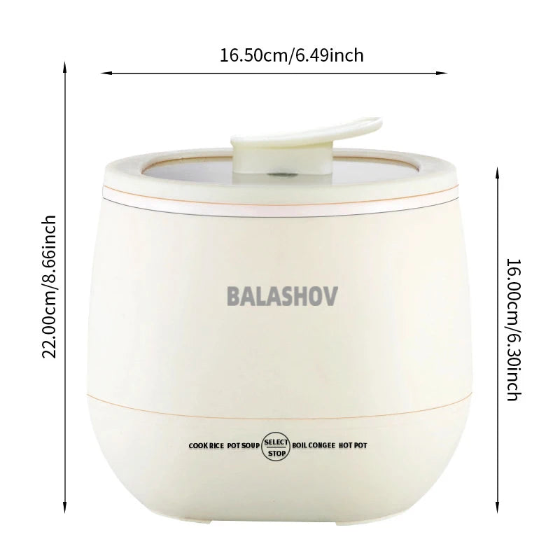 BALASHOV 1.8L Portable Rice Cooker – Non-Stick, Dorm & Travel Rice Cooker Axl
