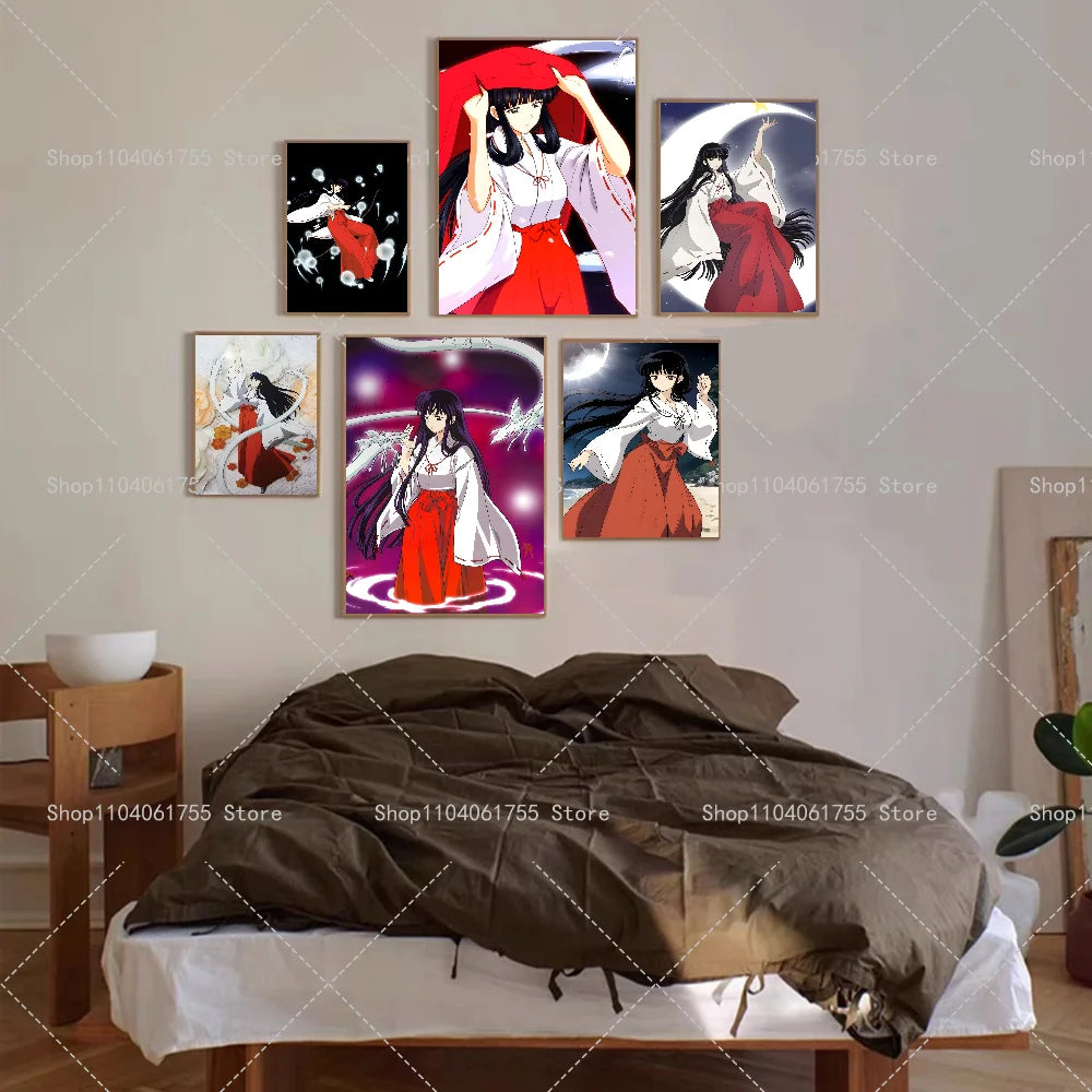 Inuyasha Kikyo Anime Wall Poster – Self-Adhesive Waterproof Sticker Anime Wall Poster Axl