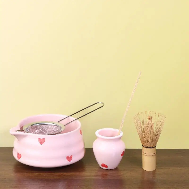 Ceramic Matcha Set – Bowl, Whisk, Holder & Bamboo Scoop Kit Matcha Tea Set Axl