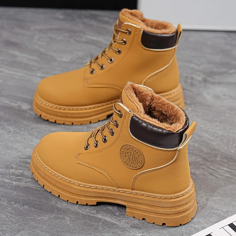Women's High-Top Lace-Up Ankle Boots – Warm Thick Sole Winter Women's Ankle Boots Axl