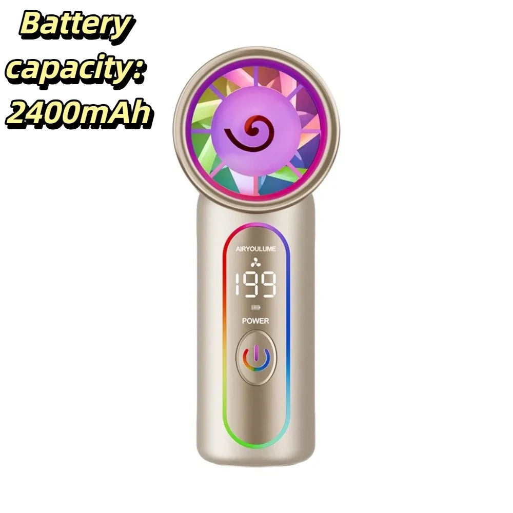 Mini Turbo Handheld Fan – USB Rechargeable Portable Fan Handheld Portable Fan Axl Beige