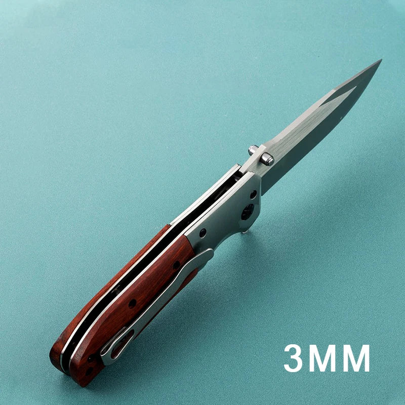 PLYS EDC Folding Pocket Knife – Wood Handle & Pocket Clip Folding Pocket Knife Axl