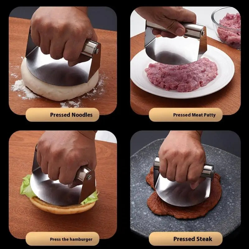 Stainless Steel Smash Burger Press – Round Patty Mold Burger Press Axl