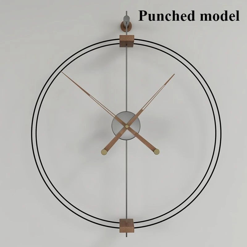 Modern Silent Wall Clock – Large 68cm Nordic Metal Design Wall Clock Axl Silvery 68CM