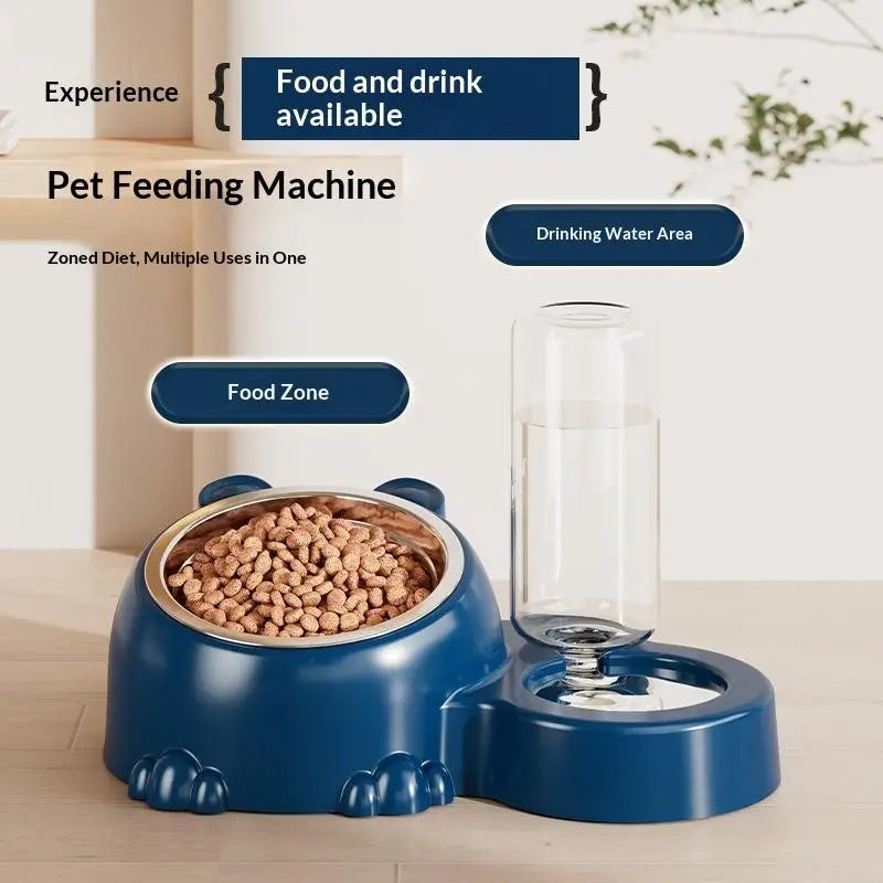 2-in-1 Tilted Pet Bowl & Auto Water Dispenser for Cats & Dogs Pet Feeder Bowl Axl
