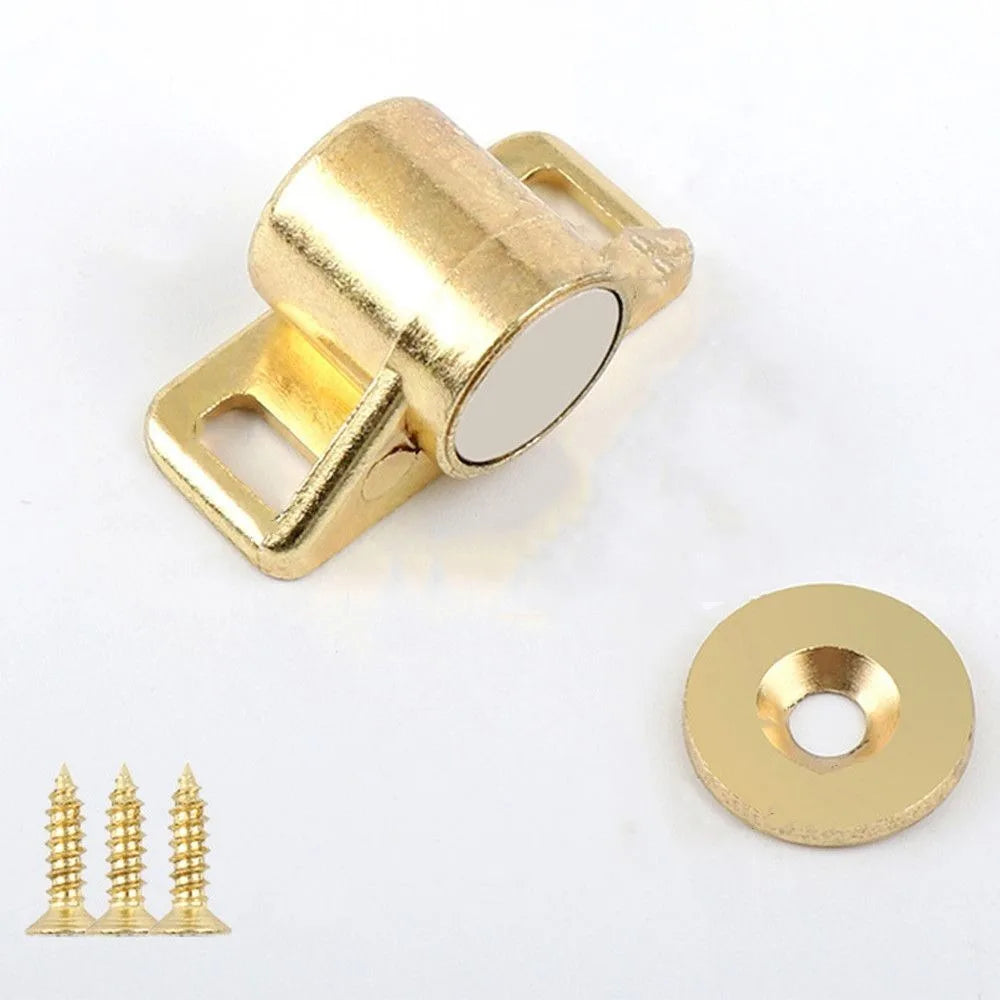 Magnetic Door Stopper – No-Drill Zinc Alloy Cabinet Latch Magnetic Door Stopper Axl Gold