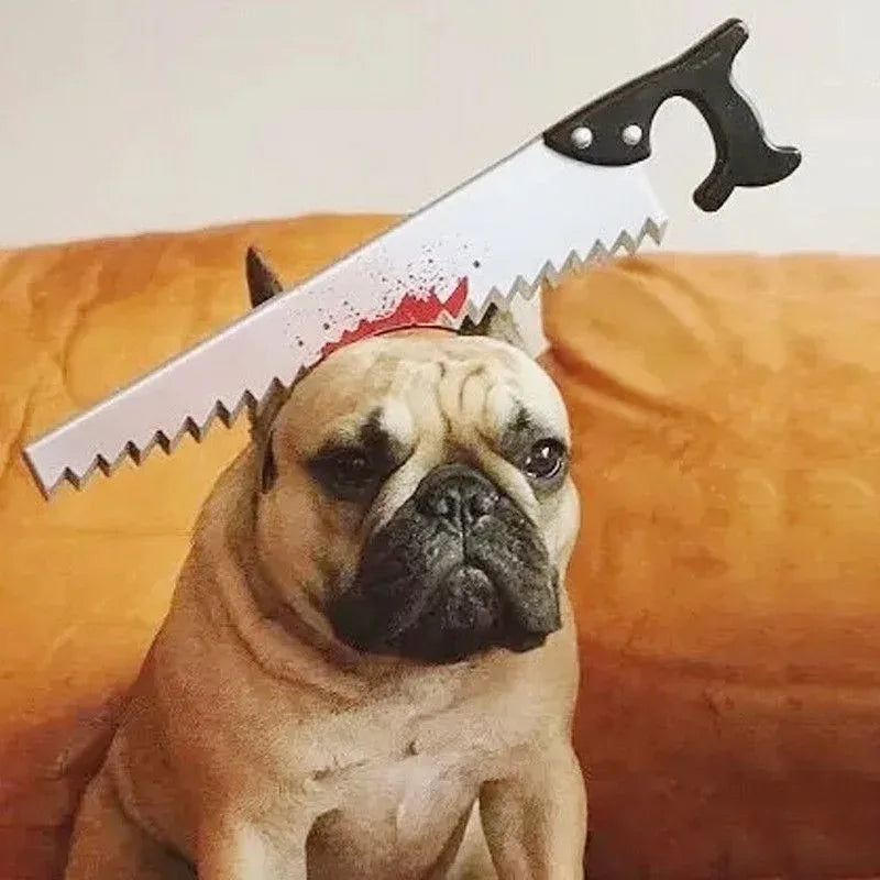 Pet Halloween Headwear Props – Ax, Saw & Nail Costume for Dogs Pet Costume Prop Axl