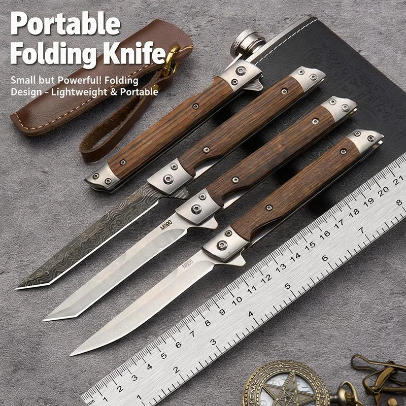 Damascus Folding Pocket Knife – Stainless Steel Camping EDC Folding Pocket Knife Axl