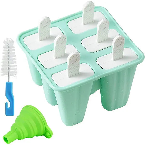 BPA-Free Silicone Popsicle Molds 6/10 Cavity Ice Pop Maker Ice Pop Mold Set Axl 6-cavity Green
