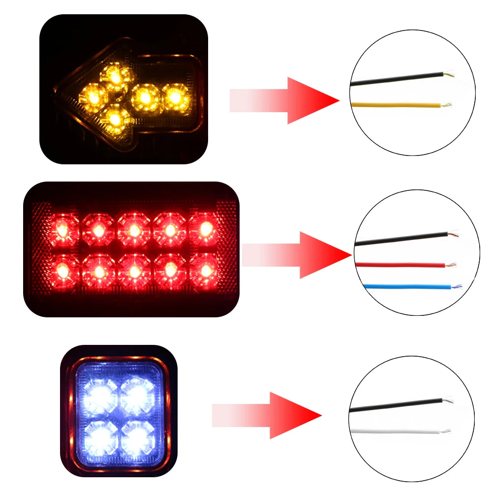 19 LED Tail Light Assembly – Turn Signal & Stop Light 12V 24V LED Tail Light Axl