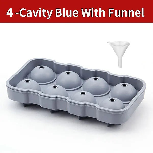 Sphere Ice Ball Mold – 8-Cavity Silicone Round Ice Cube Tray Ice Ball Mold Axl 8-Cavity Blue