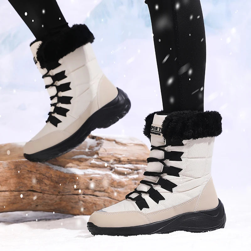 Women's Waterproof Snow Boots – Warm Plush Non-Slip Winter Boots Women's Snow Boots Axl WHITE 42