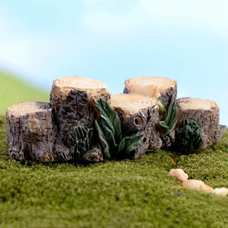 Mini Resin Tree Stump Bridge – Fairy Garden Terrarium Decor Miniature Garden Decor Axl Default Title
