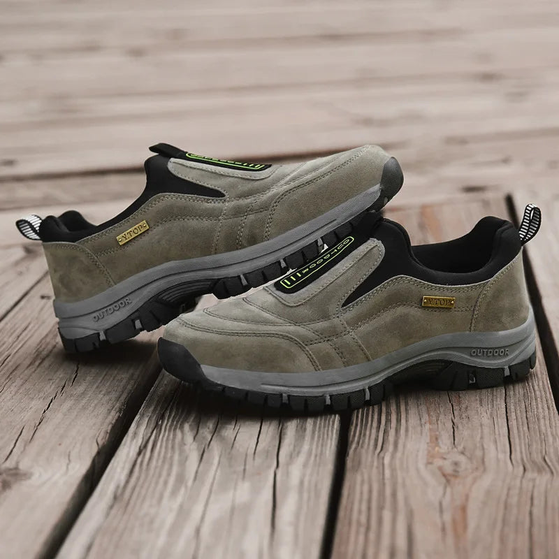 YBQJOO Men's Slip-On Canvas Sneakers | Breathable Walking Shoes Men's Slip-On Sneakers Axl Khaki 40